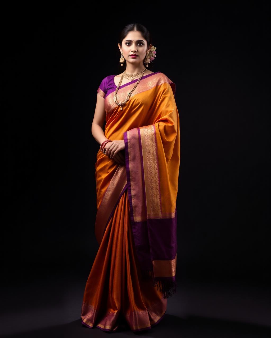Maharashtrian saree drape